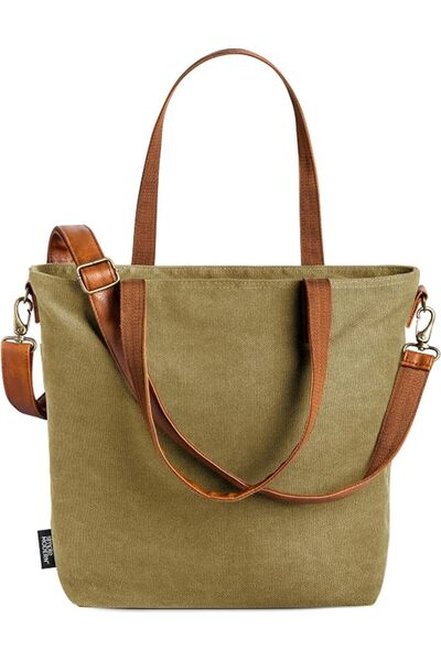 Simple Modern Tote Bag for Women | Water-Resistant Laptop Purse with Zipper f...