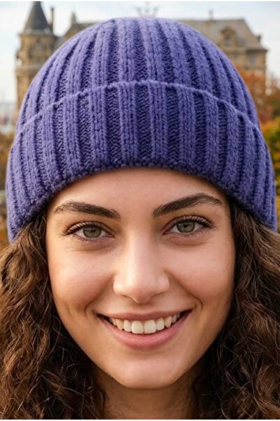 Uniquetrenders Women's Ribbed Folded Knitwear Winter Beanie