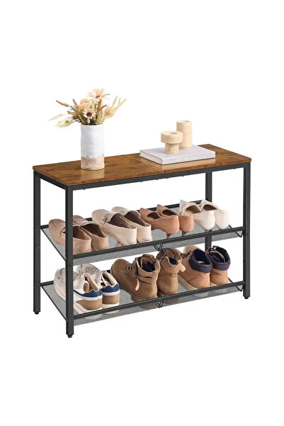 VASAGLE Raft pentru pantofi cu poliță, VASAGLE, 3 niveluri, 76 x 53 x 28 cm, ...