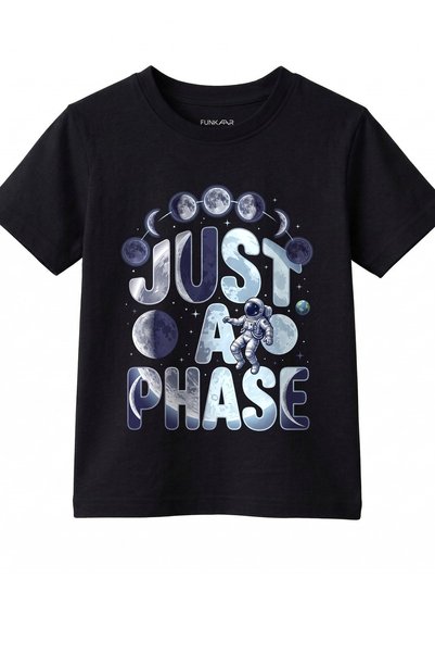 Funkaar Just A Phase Space Astronaut Kids T-Shirt – Boys & Girls