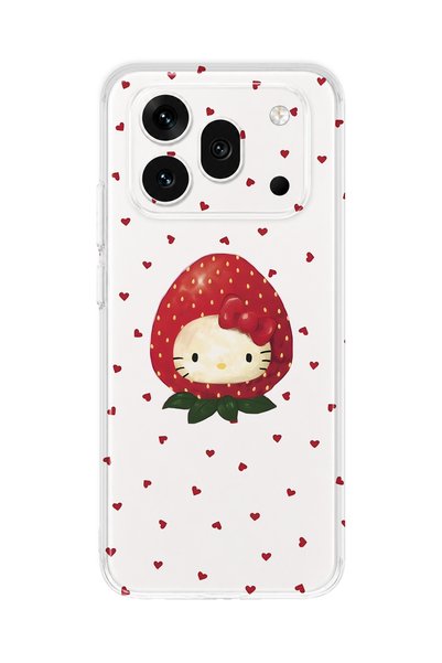 FLAMENKO Honor 600 Pro Compatible Strawberry Hello Kitty Patterned Transparen...