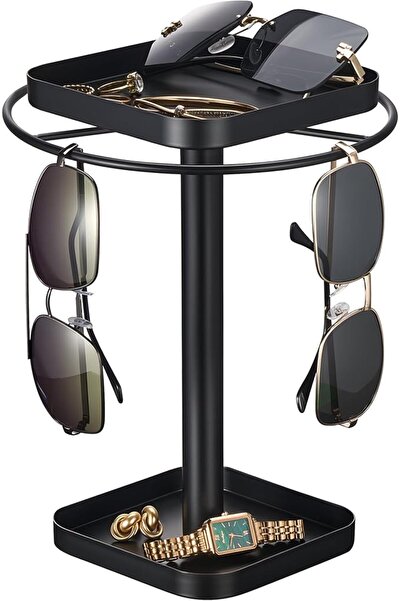 Lolalet 360° Rotating Sunglasses Organizer, Metal Eyeglass Holder Stand with ...