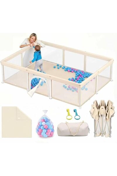 GENERAL Foldable Baby Playpen with Mat, Foldable Playpen for Babies and Toddl...