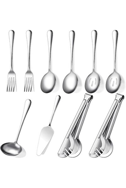LBMT Cutlery Serving Sets, Large Stainless Steel Large Serving Spoons, Slotte...