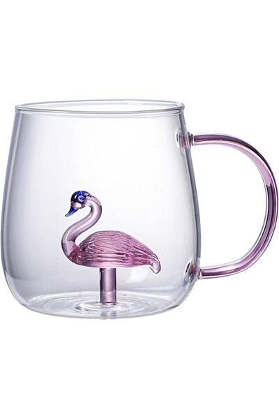 KASTWAVE Animal Glass Coffee Mug with Handle, Clear Heat Resistant Design Dou...