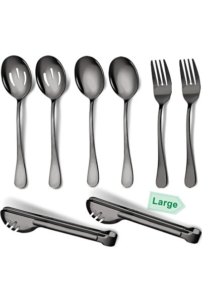 PYEBE Stainless Steel Serving Utensil,8 Pcs Catering Serving Utensils Set wit...