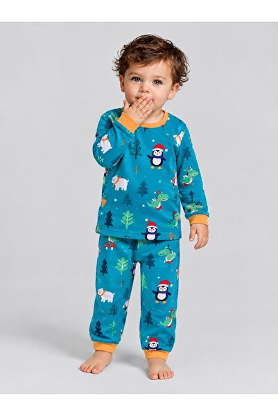 Genel Markalar Erkek Bebek Çocuk Pijama Takımı | Kışlık Baskılı Uzun Kollu 2’...