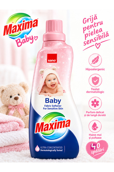 Sano Balsam de rufe ultra concentrat baby, 40 spalari, 1l