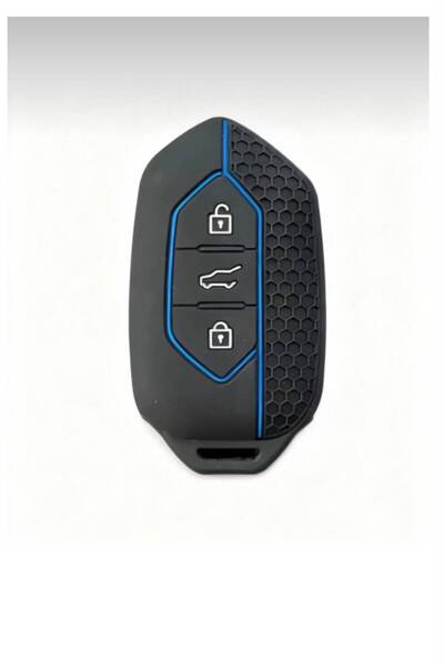 ÖZEN KEYS T10x T10F Uyumlu Smart Petek Desenli Koruma Anahtar Kılıfı Mavi Siy...