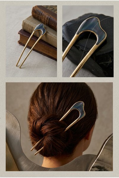 Cinderella Accessories Kıvrımlı Detaylı Metal Topuz Tokası - Çubuk Saç Tokası...