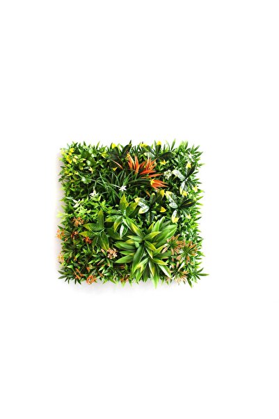 MK Yapay Çiçek Duvar Kaplama 50x50 Cm Panel Şimşir Dik Duvar Uygulama Çim Dik...