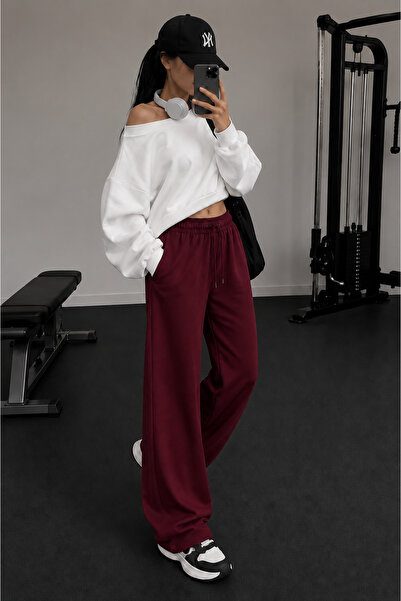 Machetta Women's New Season Boat Neck Sweatshirt - Loose Leg Sweatpants 2-Pie...