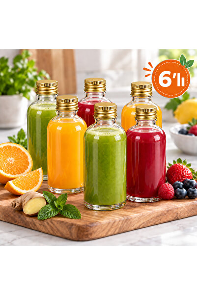 ARVALE 6 قطع من زجاجات الزنجبيل الزجاجية سعة 100 مل - زجاجة مشروبات صغيرة بغط...