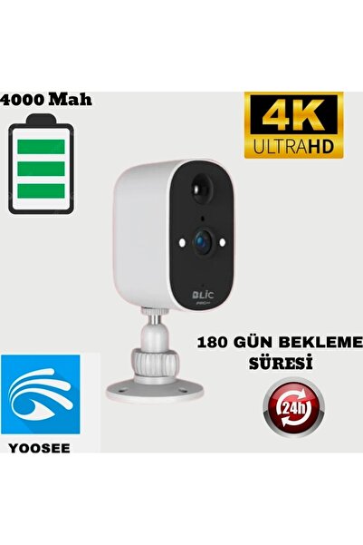 BLM-92 4MP 4000 mAh Bataryalı Kablosuz Wi-Fi IP Kamera – Yoosee Uygulamalı İç ve Dış Mekan Güvenlik Kamerası