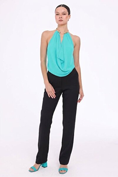 saten bluz pantalon ikili takım