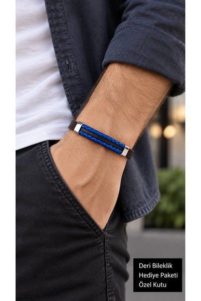 HER ŞEY NOTA www.herseynota.com Torviano Cobaltline Black Blue Leather Men's ...