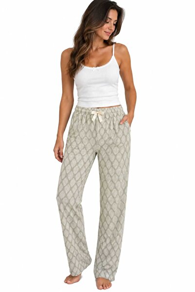 Pijamoni Women's Modal Cotton Like Fabric Comfortable Patterned Pajama Bottoms