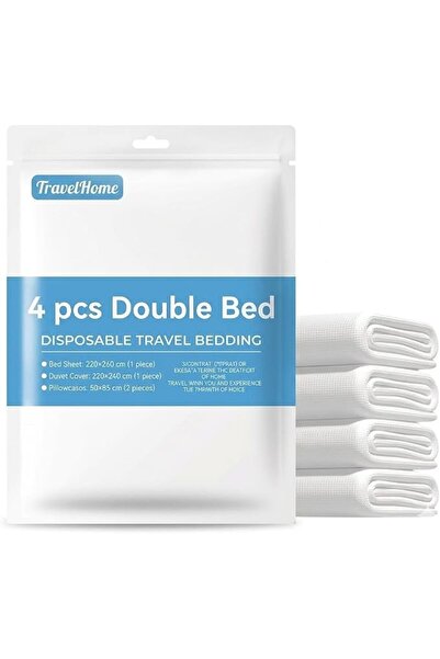 Generic Disposable Bed Sheets for Travel- 4PCs Portable Hotel Disposable Bedd...