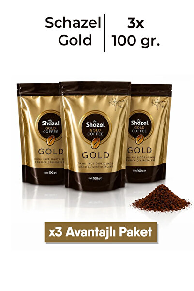 Shazel 3 Adet Gold Çözünebilir Granül Kahve 100 gr %100 Arabica