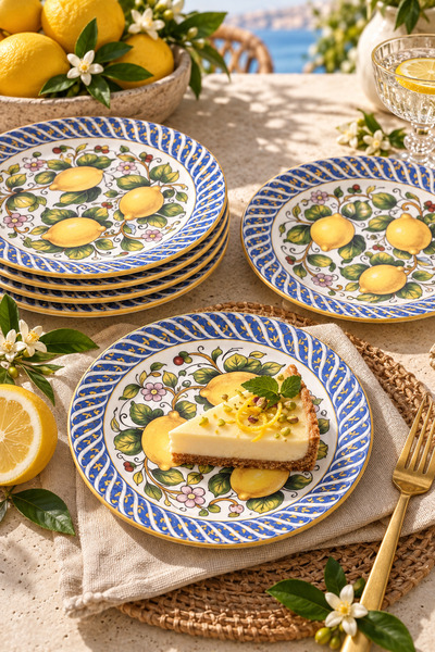 ers erbaşlar Limon Çiçeği 6 Kişilik Tatlı Tabağı 16 cm