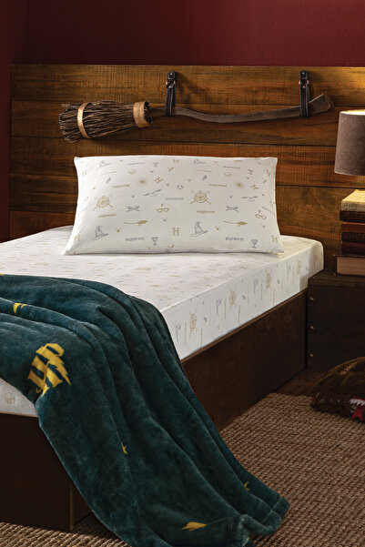 Puffy Harry Potter Icons 100% Cotton Single Bed Sheet Set - White