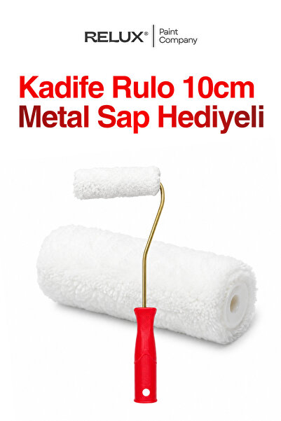 Relux Paint Kadife Rulo 10cm Metal Saplı - Pürüzsüz Boyama - Ultra Kaliteli Rulo