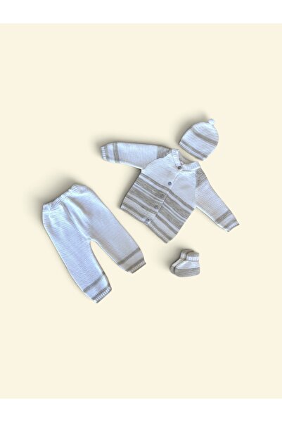 Genel Markalar Appamio Unisex Bebek 4’lü Triko Takım – Kahverengi & Beyaz