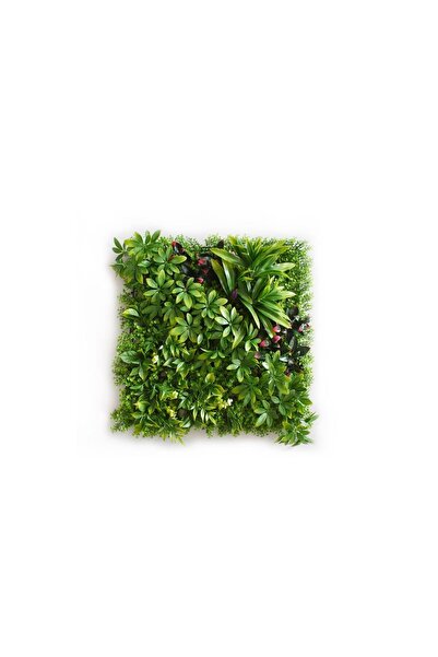 MK Yapay Çiçek Duvar Kaplama 50x50 Cm Panel Şimşir Dik Duvar Uygulama Çim Dik...