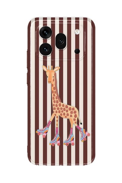 FLAMENKO Honor 600 Pro Compatible Cute Giraffe Pattern Transparent Phone Case