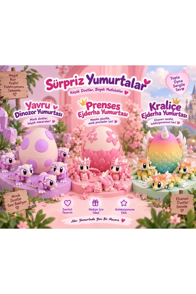 Minikom Ejderha Diyarı – 3’lü Yumurta Seti