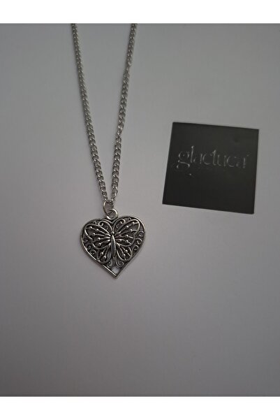 glactuca craft Gothic Heart Butterfly Chain Necklace Y2K Goth