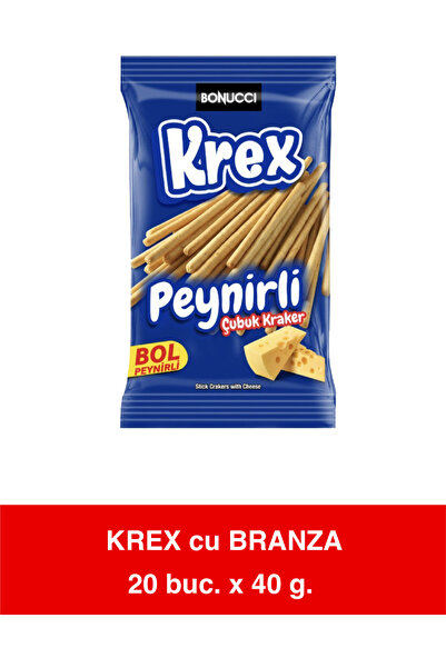 Bonucci Krex cu Brânzη Κράκερ Στικ με Γεύση Τυριού – 40γρ x 20 Τεμάχια Κουτί ...