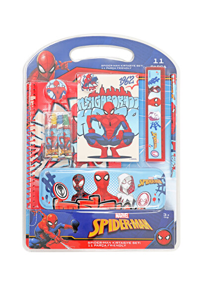 SPIDERMAN Spider-Man Friendly 11 Parça Kırtasiye Seti - A5 Spiralli Defter, A...