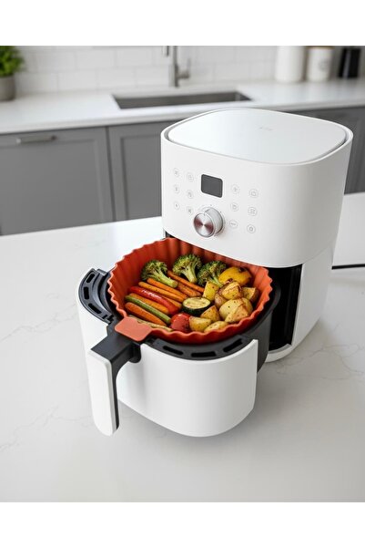 harım Airfryer Silikon Pişirme Kabı - yuvarlak- Tüm Airfryer'lere Uyumlu