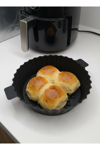harım Airfryer Silicone Cooking Container - Round - Compatible with All Airfryers