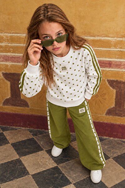 HAUSEkids طقم بناتي من New Polka Line للأعمار من 9 إلى 15 سنة - أخضر فستقي