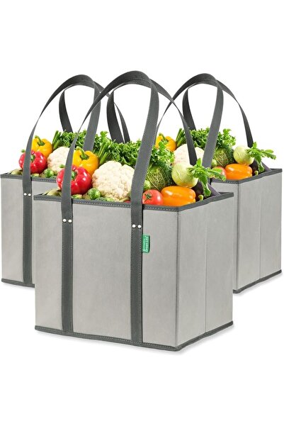 Yelajoy Reusable Grocery Bags – Heavy Duty Reusable Shopping Bags with Box Sh...