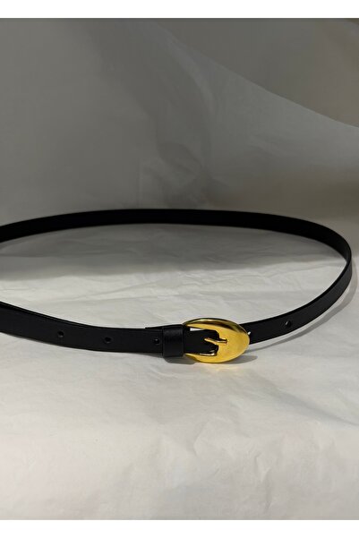 KİLİGİSTANBUL SİYAH&GOLD PROS KEMER (1,30 CM DERİ, 2,80 CM TOKA GENİŞLİĞİ)