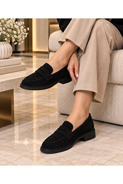 Zenora Shoes Kadın Süet Loafer Makosen Ortopatik Tabanlı Ayakkabı