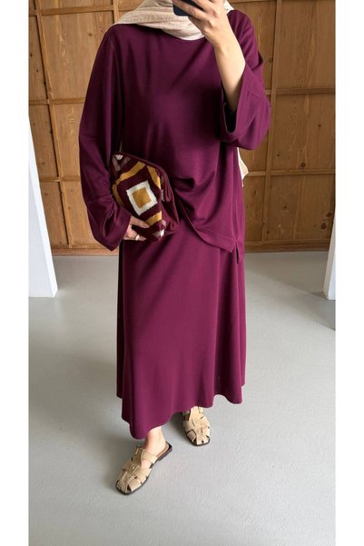 Bliss Women's Hijab Two-Piece Set Tunic-Skirt Comfortable Fit Top and Bottom Set