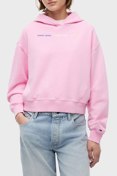 Tommy Jeans Logolu Regular Fit Kapüşonlu Sweat Kadın SWEAT DW0DW22906 TOU