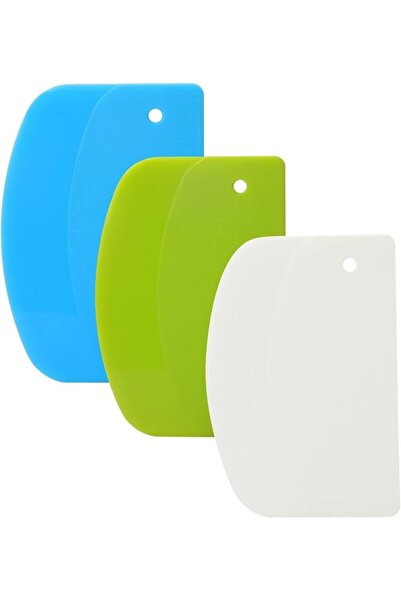 HZYH 3 Pcs Food Grade Plastic Dough Scraper Set, Flexible Bowl Scrapers with ...