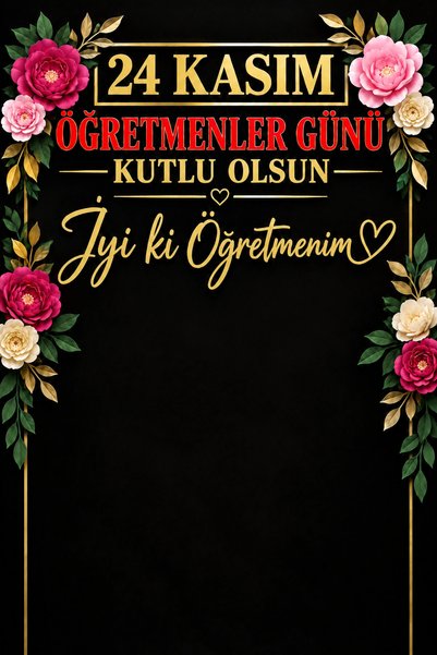 PROMISEBACKDROP2 150x200 cm, 24 Kasım Öğretmenler Günü Kutlu Olsun, İyi Ki Öğ...