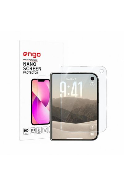 Engo Apple iPhone Duo İle Uyumlu Dış Ekran Koruyucu 5.4 İnç A3720 Nano Parlak...