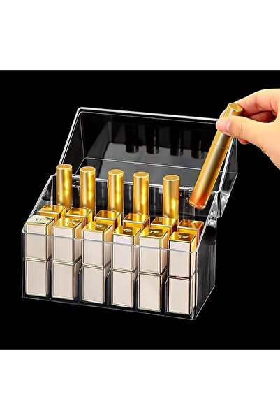 NALACAL 18 Slots Lipstick Organiser, Acrylic Clear Lipstick Holder Cosmetic D...