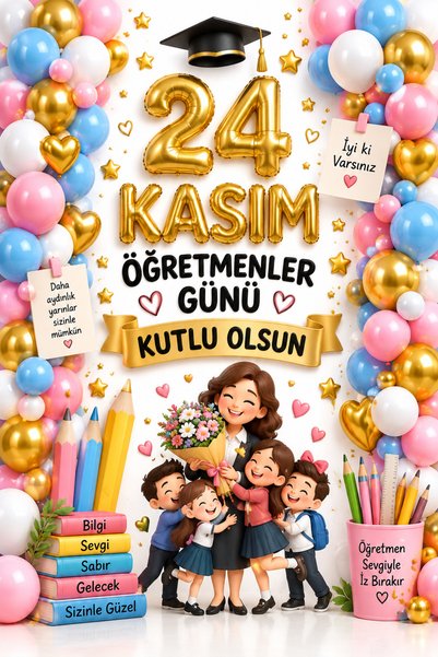 PROMISEBACKDROP2 200x200 cm Ek Dikişli, 24 Kasım öğretmenler Günü Kutlu Olsun...