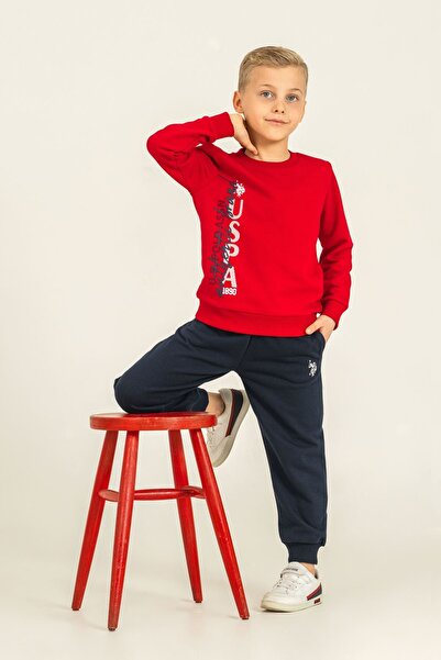 U.S. Polo Assn. U.S. Polo Assn Boys' Long Sleeve Two-Piece Set Red