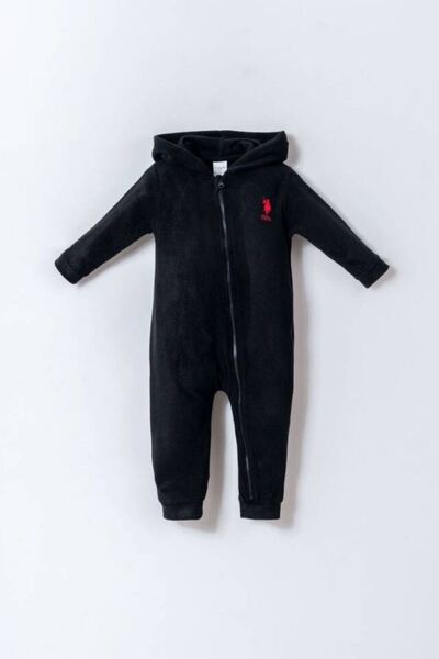 U.S. Polo Assn. 9-36 Months Licensed Us Polo Assn Baby Boy Jumpsuit-Black