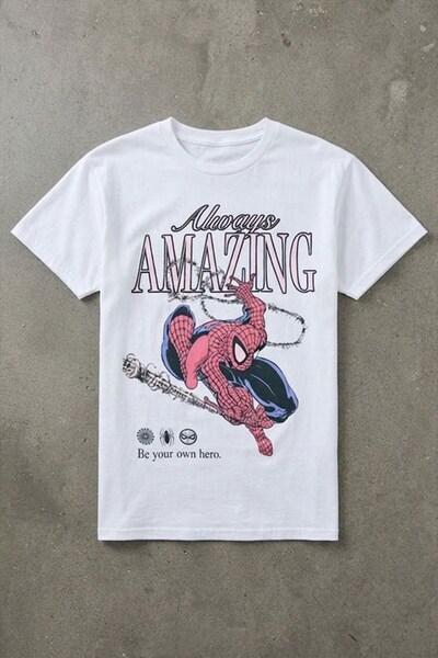 Köstebek White always amazing spider cartoon unisex t-shirt