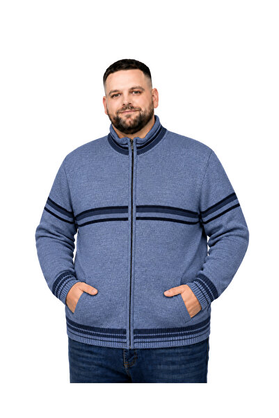 BattalModa Men's Oversized Aviator Patterned Pocket Knitwear Cardigan 3Xl-4Xl...